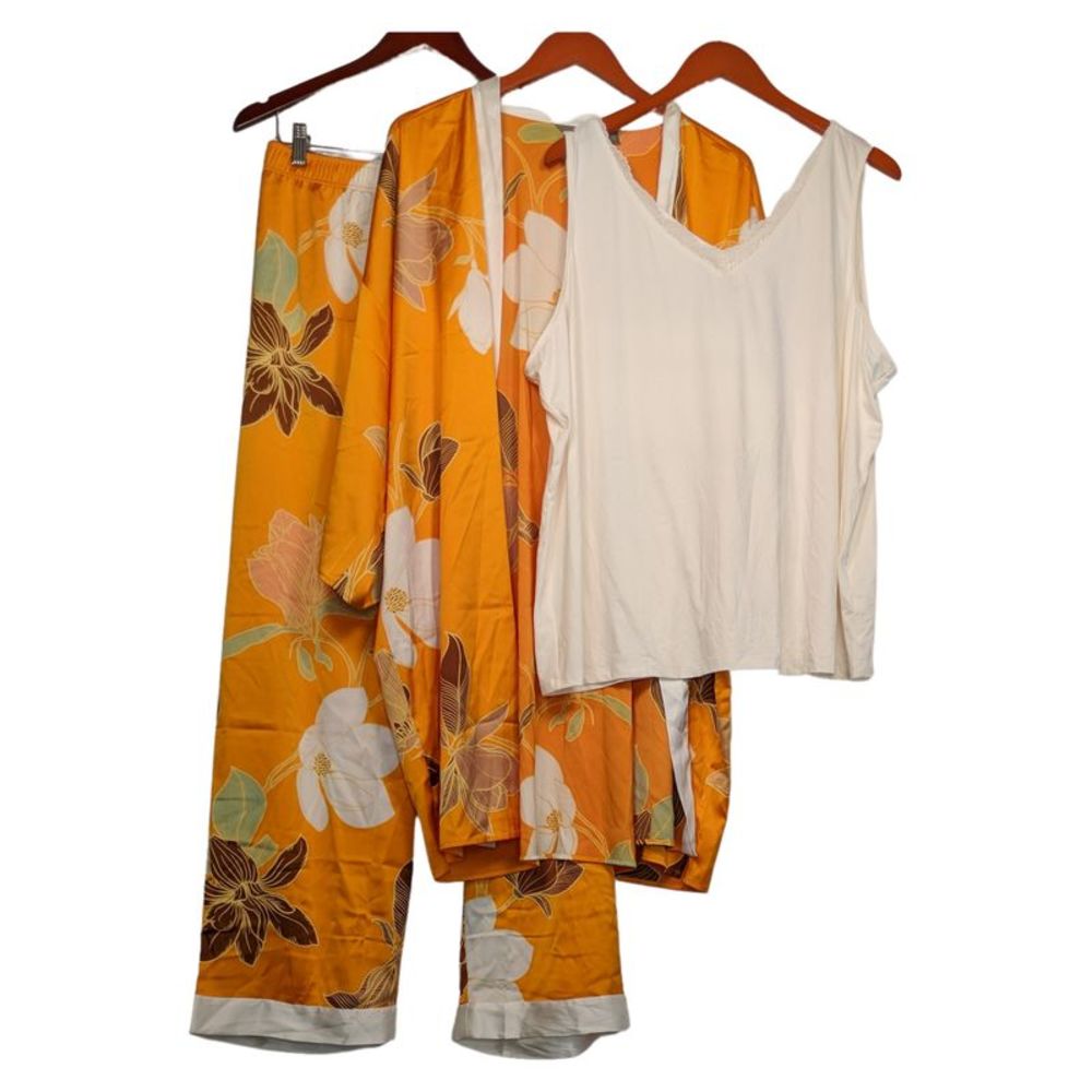 Breezies Women's Plus Sz 2X Lounge -Piece Sleep Set Orange A573639